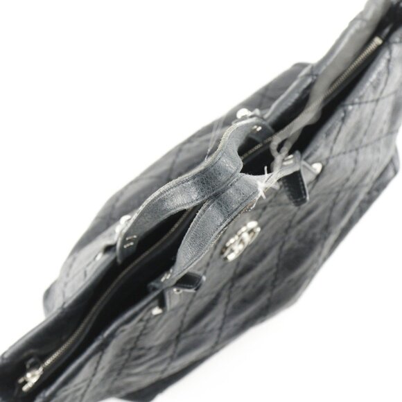 CHANEL Black Leather Coco Mark Tote Bag - Picture 5 of 12